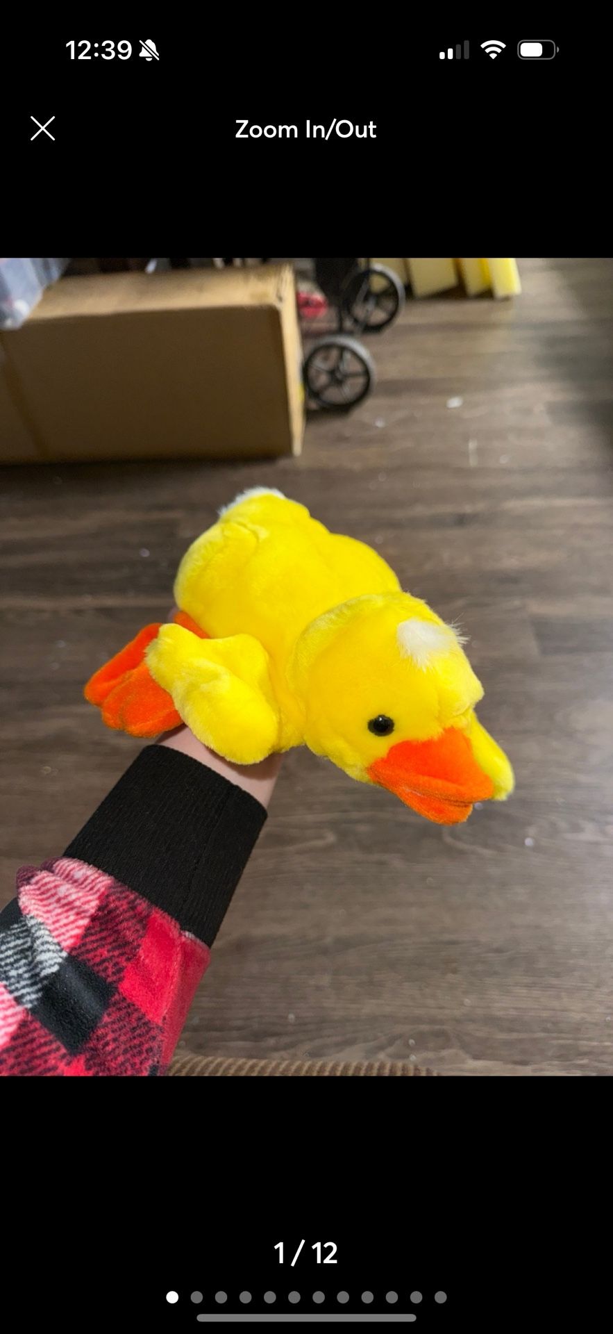 vintage plush creations inc. duck hand puppet