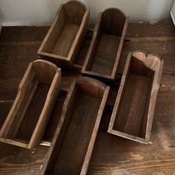 5 Walnut miniature doll cradles