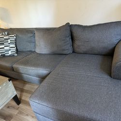 2 Piece Couch with Pull Out Bed and 2 Pillows