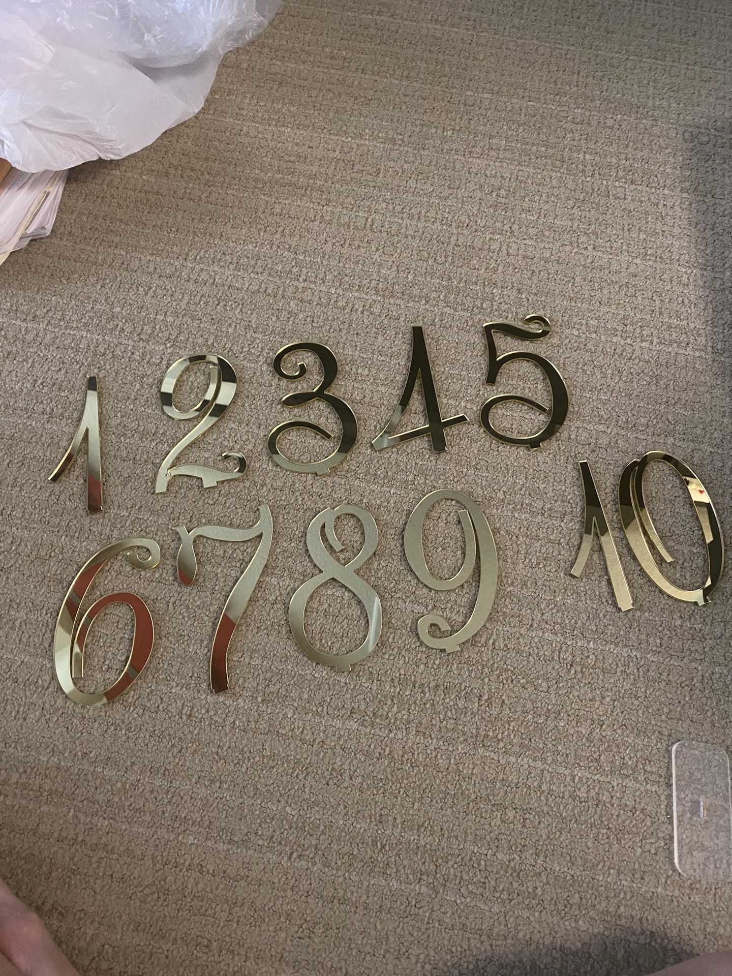 Elegant Mirror Acrylic Wedding Table Numbers