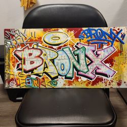 Graffiti Art " BRONX " Piece ( Done on Original N.Y.C M.T.A Map )
