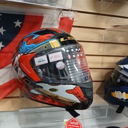 LS2 Full-Face Motorcycle Helmet ninja design size large