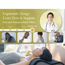 GOKUMIN Gran Memory Foam Pillow with Contour Support and Comfort Backrest, Cervical Pillow, Extra Firm and Odorless, Contoured Orthopedic Pillow, Brea