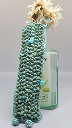 Turquoise stone and beads bracelet