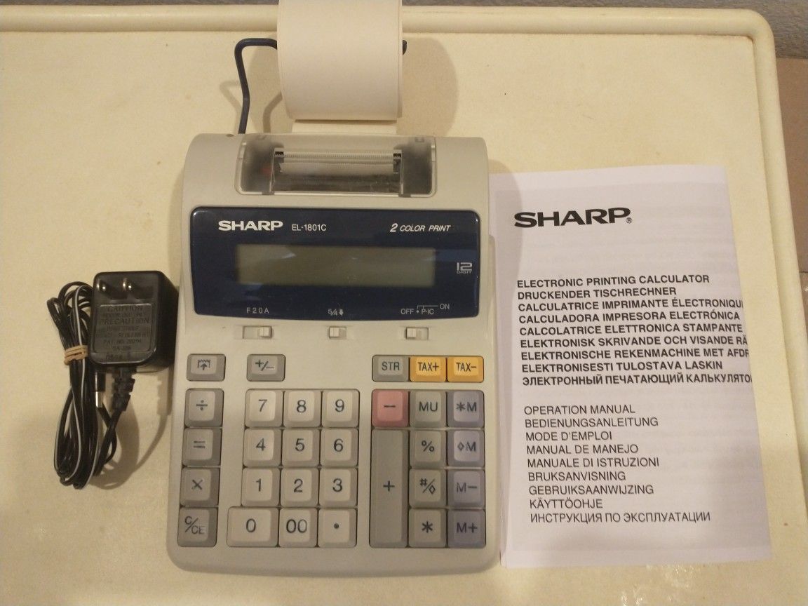 Sharp EL- 1801c Calculator Printer