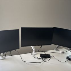 3x 27” 2k Monitors 75hz + Monitor Arms