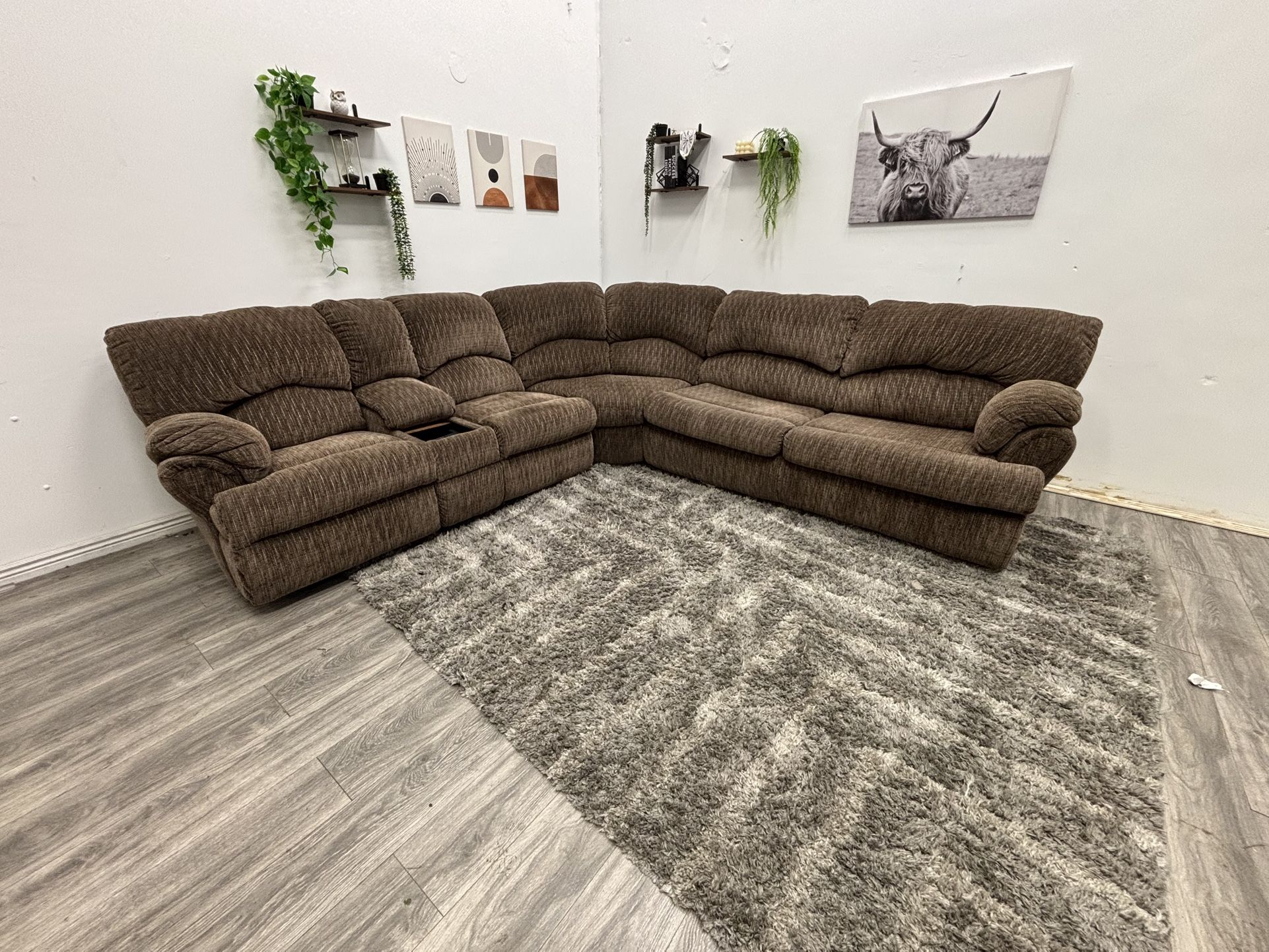 Brown Sectional Couch Pull Out Bed - Free delivery