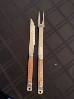 Grill knife and fork