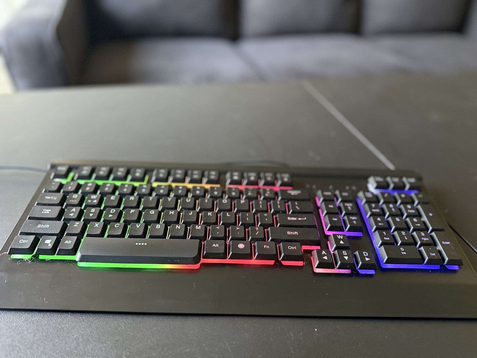 Mechanical Gaming Keyboard with Rainbow Back Light Black Wired