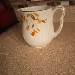 Vintage Hall China Autumn Leaf 6" Tall Water Pitcher 