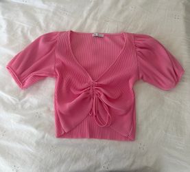 ZARA Pink Ribbed Crop Top