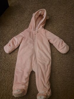 Just For You Carters Girls Pink Hooded Sleeper 9 Months