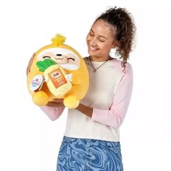 Dole Snackles Squishmallow Animal Plush, Ultra Soft, Sloth and Pineapple  14"