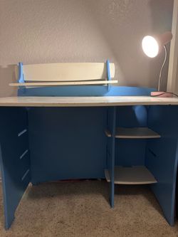 Desk white and blue