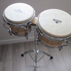 L P Matador Wood Bongos With Stand
