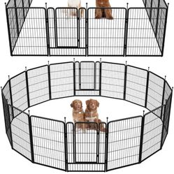 Rollick Dog Playpen Designed for Camping, Yard, 40" Height for Large/Medium/Small Dogs, 16 Panels