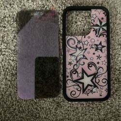 iPhone 14 Pro Wildflower case + Tinted Purple Privacy Screen Protector