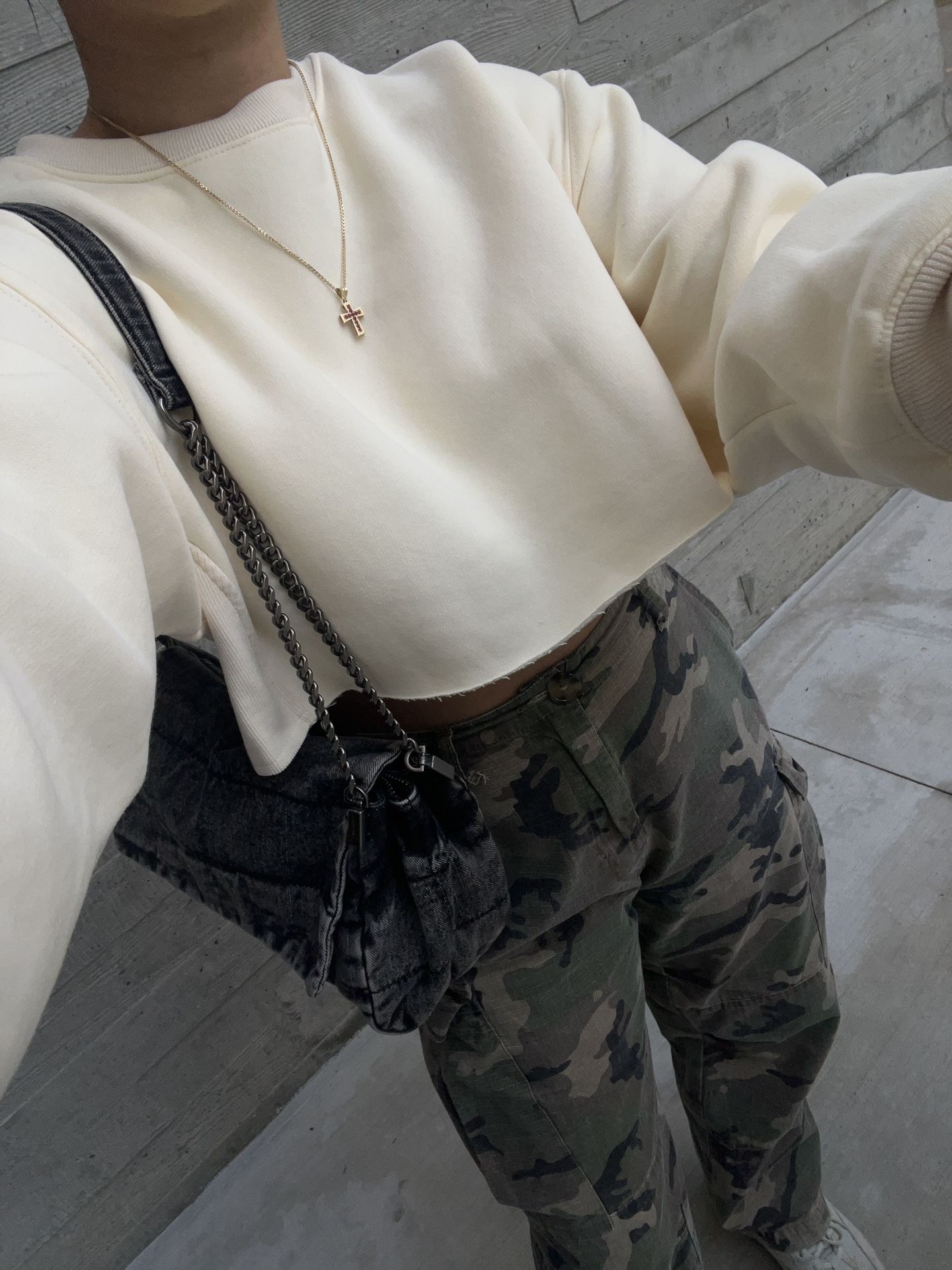 Cropped Sweatshirt Loungewear (cream)