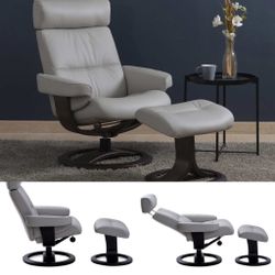 WAREHOUSE CLEARANCE Oslo Nordic Home Leather Recliner Ottoman Gray for Sale in Leander TX OfferUp