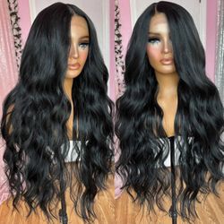 NEW/SEALED Wigs for Women Synthetic Lace Front Wig Pre Plucked With Baby Hair 26 Inch Long Wavy Middle Part Wig 13x4x1 Glueless Wig Ready to Wear