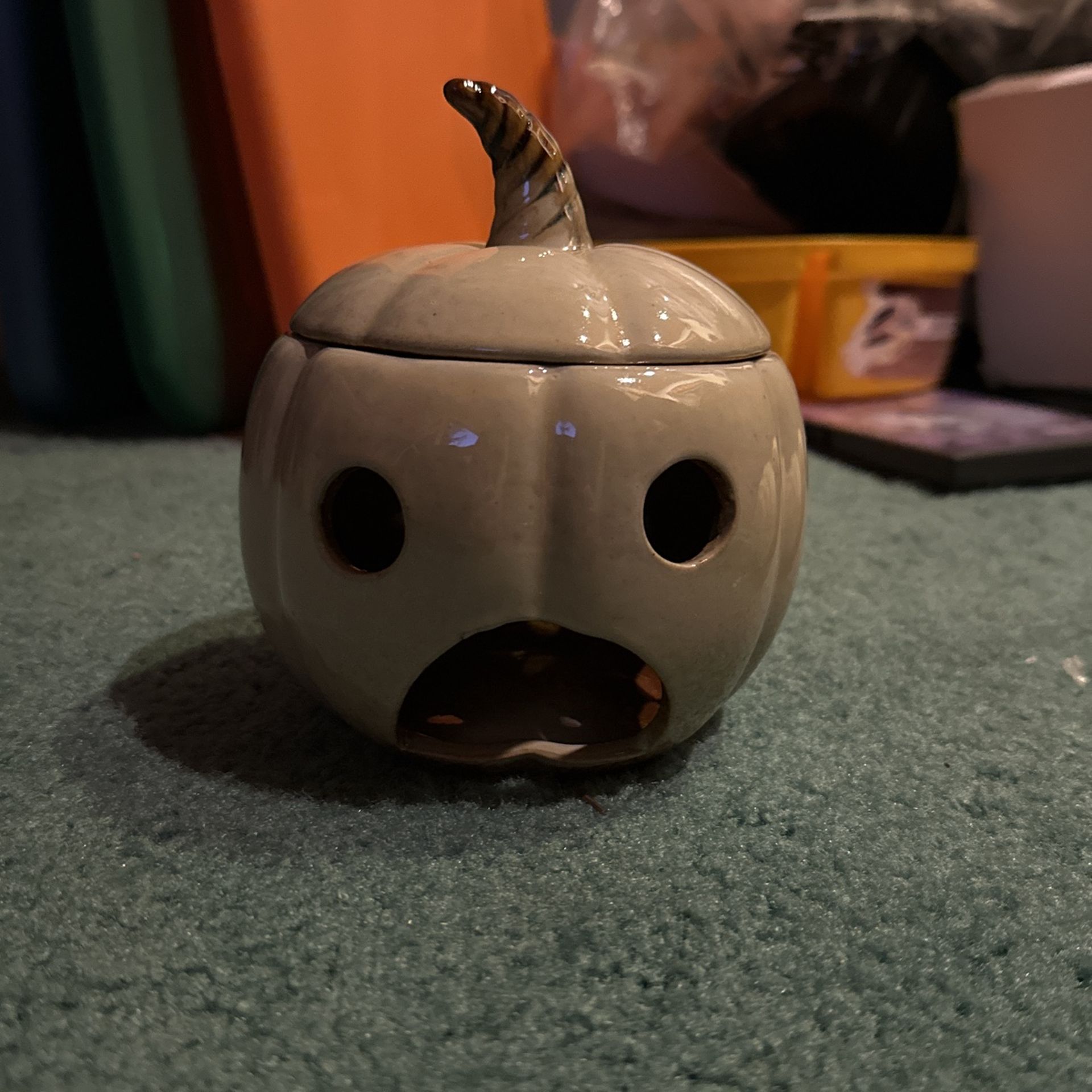 Ceramic Pumpkin Candle Holder
