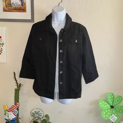Black Denim  Jacket Size PL