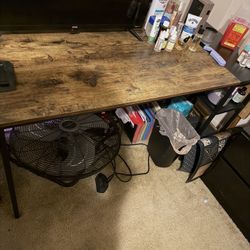 Modern Desk And 2 Matching Side Tables (4 Drawers Total) 