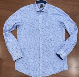 Venti Edition Men’s Blue Floral Button Down Casual Dress Shirt