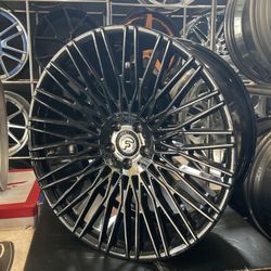 22” Forgiato Wheels 22x9 And 22x10.5 Gloss Black 5x112