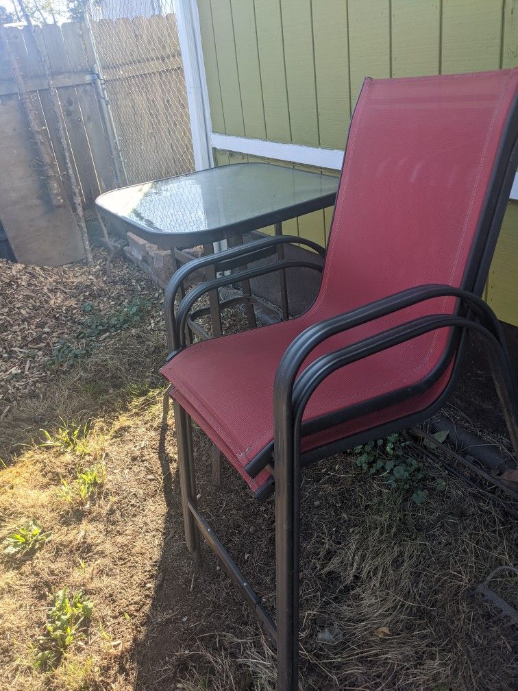 2 Lawn Chairs And Table