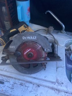 DeWalt 60V Cordless Circular Saw and  Pruners with took