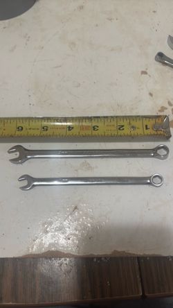 Two open end box end snap on wrenches 9mm and 7mm 6 point