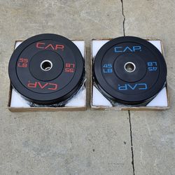 Bumper Plate Set 45s, 55s Cap Barbell