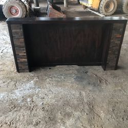 Wooden Tv Stand /mantel  With Shelves On Each End 