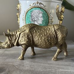 Vintage Brass Rhino