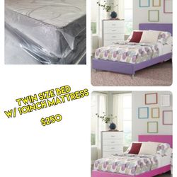 Purple Or Pink Twin Bed W Mattress