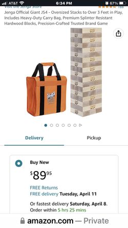 Jenga Official Giant JS4 - Oversized Stacks to Over 3 Feet in Play,  Includes Heavy-Duty Carry Bag, Premium Splinter Resistant Hardwood Blocks