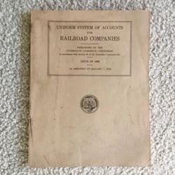 Vintage 1962 UNIFORM SYSTEM OF ACCOUNTS FOR RAILROAD COMPANIES First Edition - RARE!!