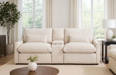 Living Spaces Kennedy Power Recline Couch with Console