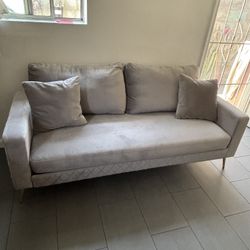 Gray Velvet Sofa 