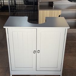 🔥Special Discount 🔥Bathroom Vanity Cabinet Under Sink Space Saver with Double Doors and Adjustable Shelves(Grey)  💰35$