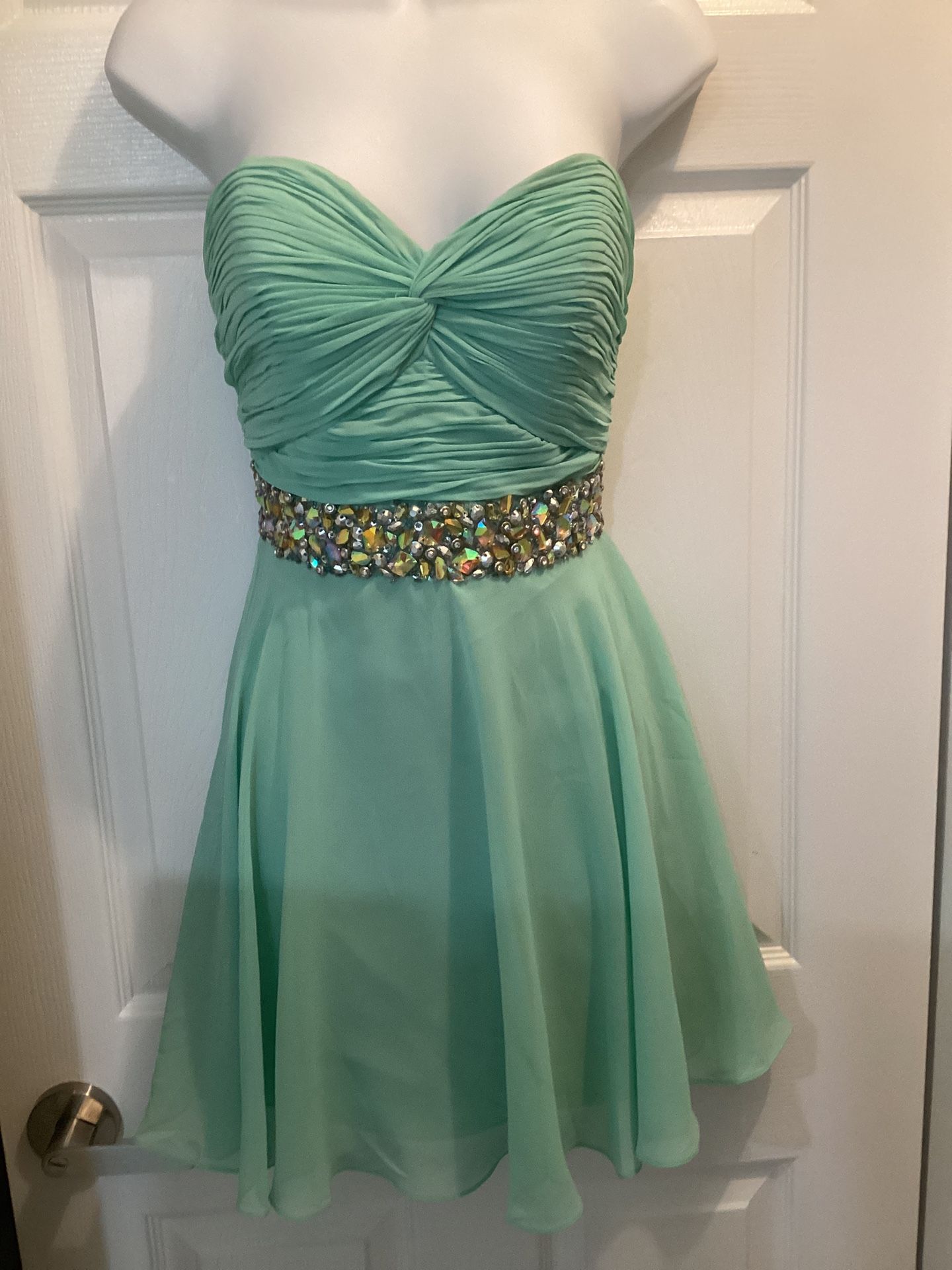 Jovani Mint Embellished Size 6 Dress