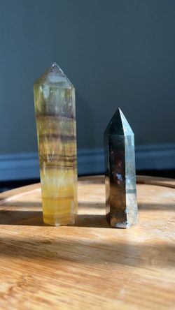 Yellow flourite & Pyrite tower Crystals