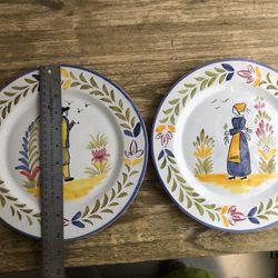 Two Hand Painted Plates 