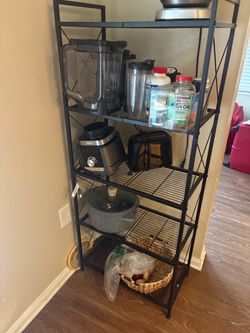 Black Metal 5-Tier Storage Shelf
