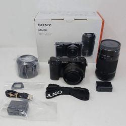 Sony alpha 6100 Mirrorless 4k video camera with E Paz 16-50mm lens