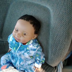 African American Reborn Baby Girl Comes With One Outfit And A Bottle And A Blanket