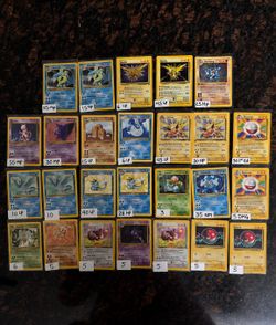 Vintage Pokémon Cards Base Set, Jungle & Fossil