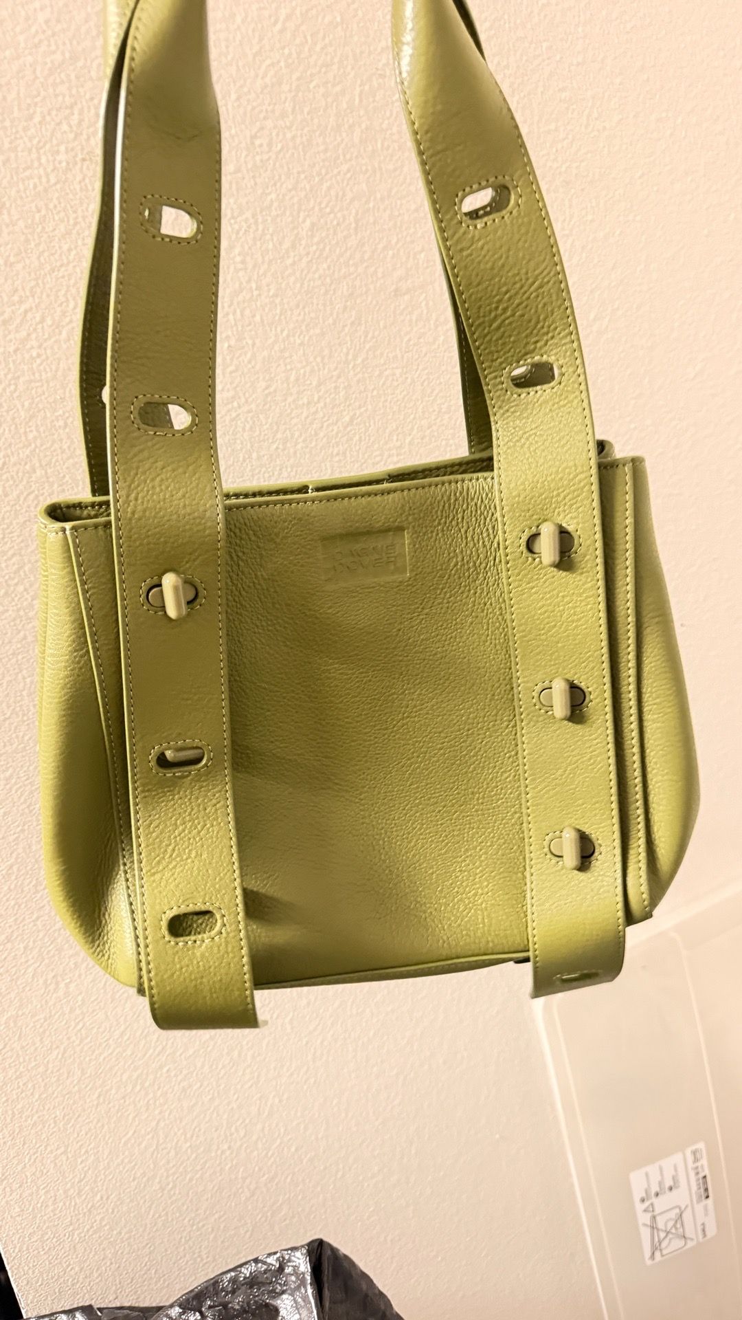 Dagne Dover Tokyo Turnlock Tote Bag in Pickle