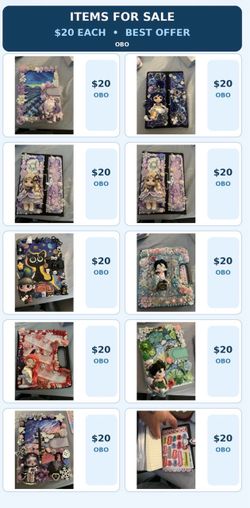 Handmade decorated planners and journals. Some have calendar pages or budget sheets inside.